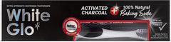 Close-up of baking soda whitening action