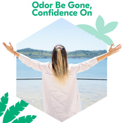 Balance Activ Odor Relief leaflet shown for quick safety and usage tips.