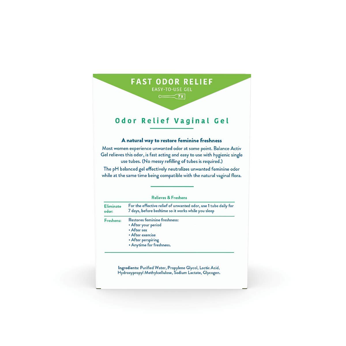 Balance Activ Odor Relief product on shelf scene reinforces trust and readiness.