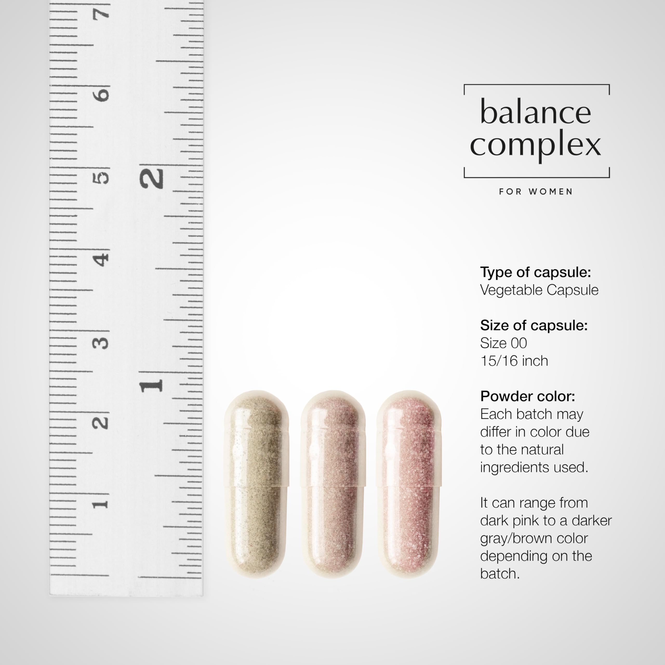 Product packaging and bottle with Balance Complex branding