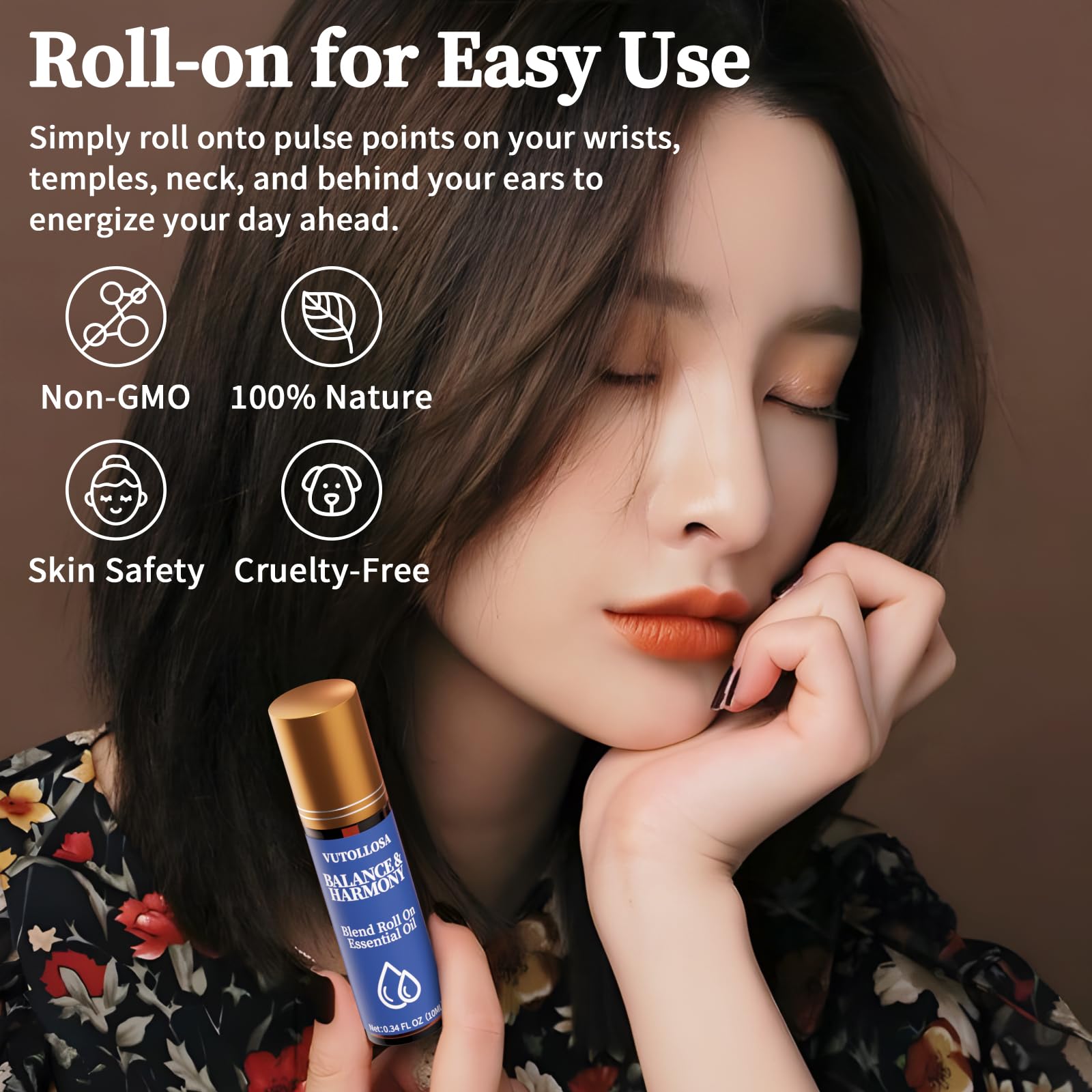 Person holding Balance & Harmony Roll-On for scale