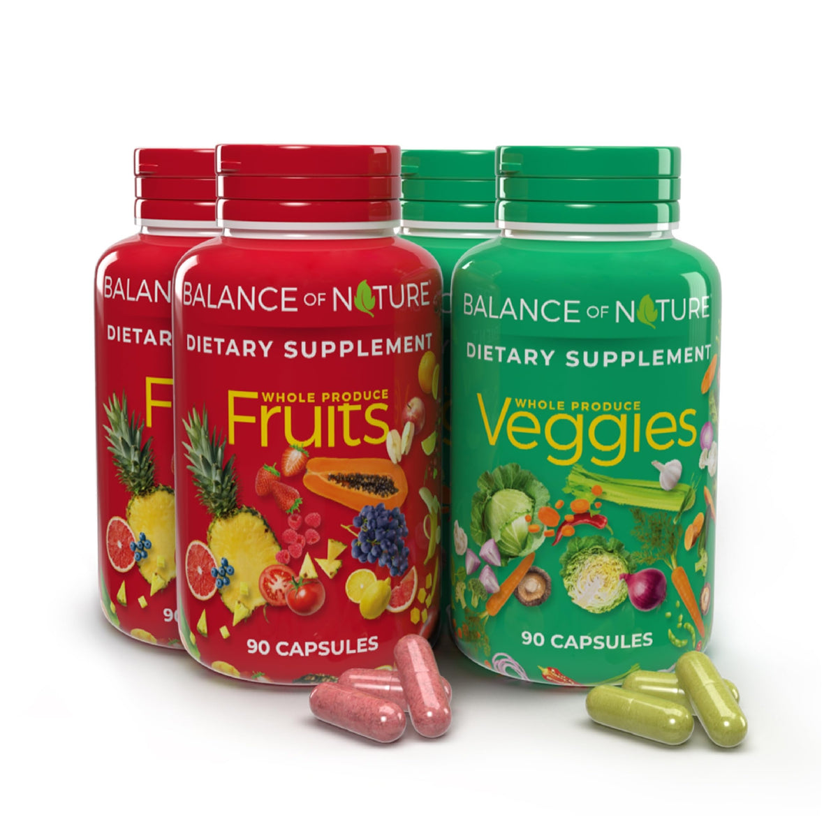 Balance of Nature Fruits supplement bottle with fruit imagery