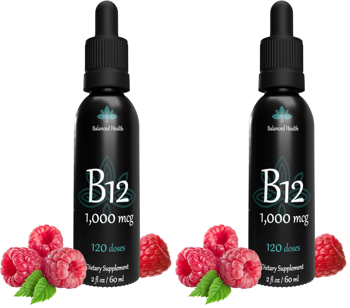 Hero image of Balanced Health B12 Raspberry 1000 mcg Sublingual Drops pack of 2