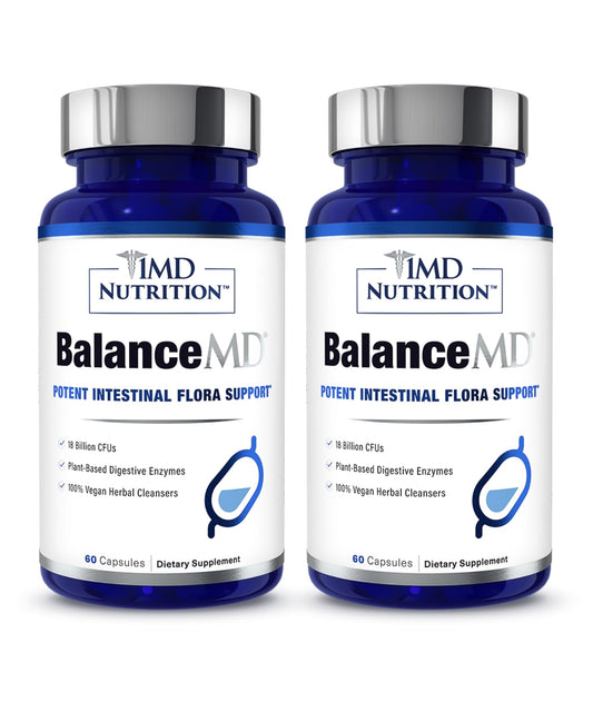 Front view of BalanceMD Vaginal Probiotics bottle with 120 capsules