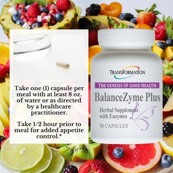Illustration of BalanceZyme Plus ingredients including enzyme blend and Garcinia Cambogia