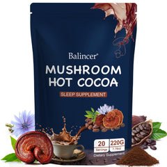 Balincer Mushroom Hot Cocoa Powder canister on white background
