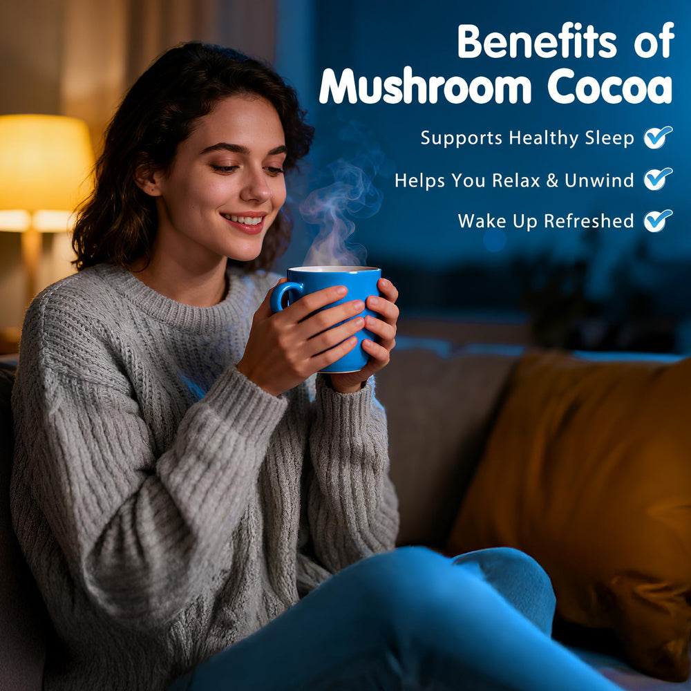 Scooping Balincer Mushroom Hot Cocoa powder