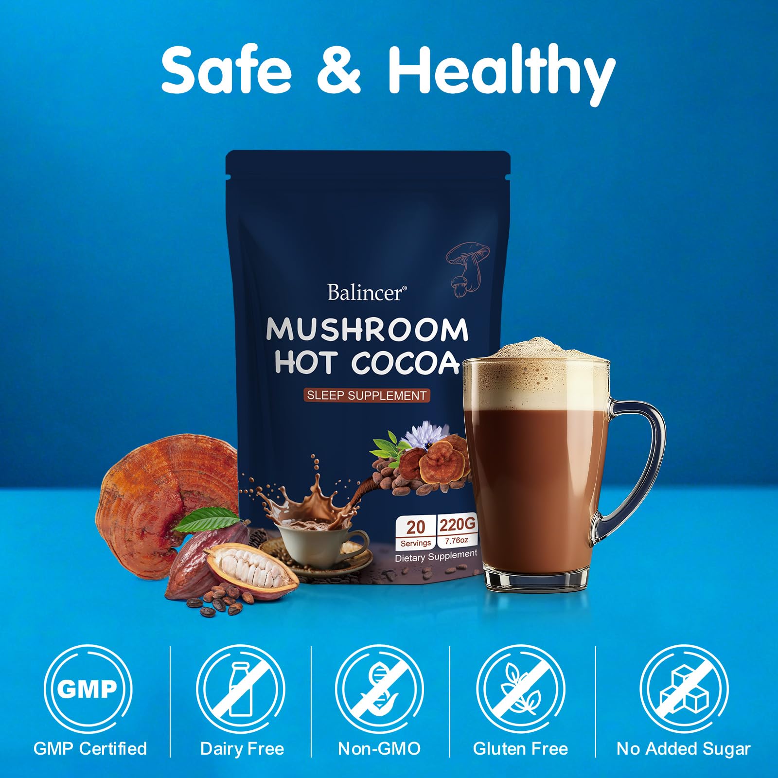 Chicory and cocoa powder with serving scoop