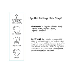 Ingredients: organic chamomile and catnip in Balm Baby Teething Tincture