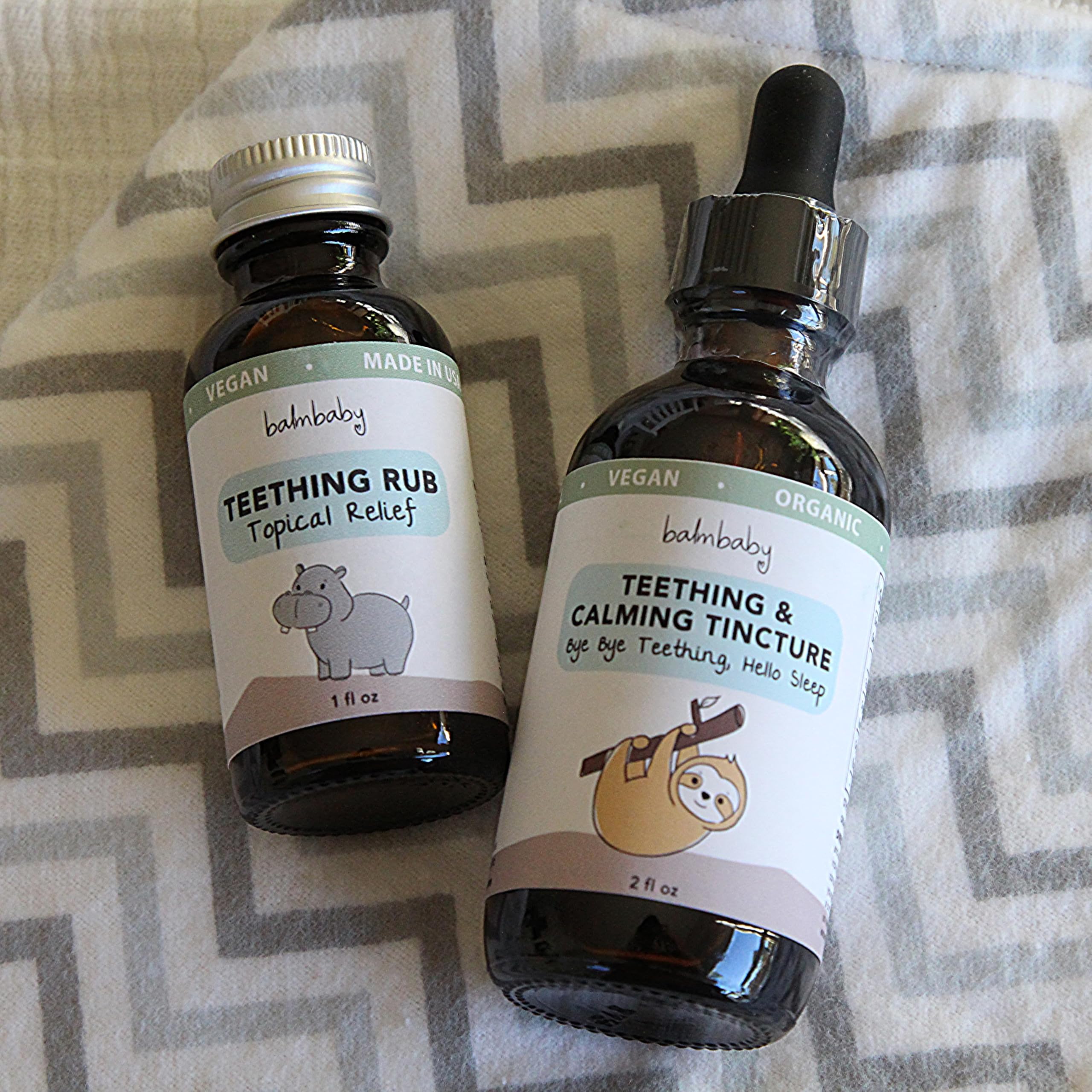Product label for Balm Baby Teething Tincture
