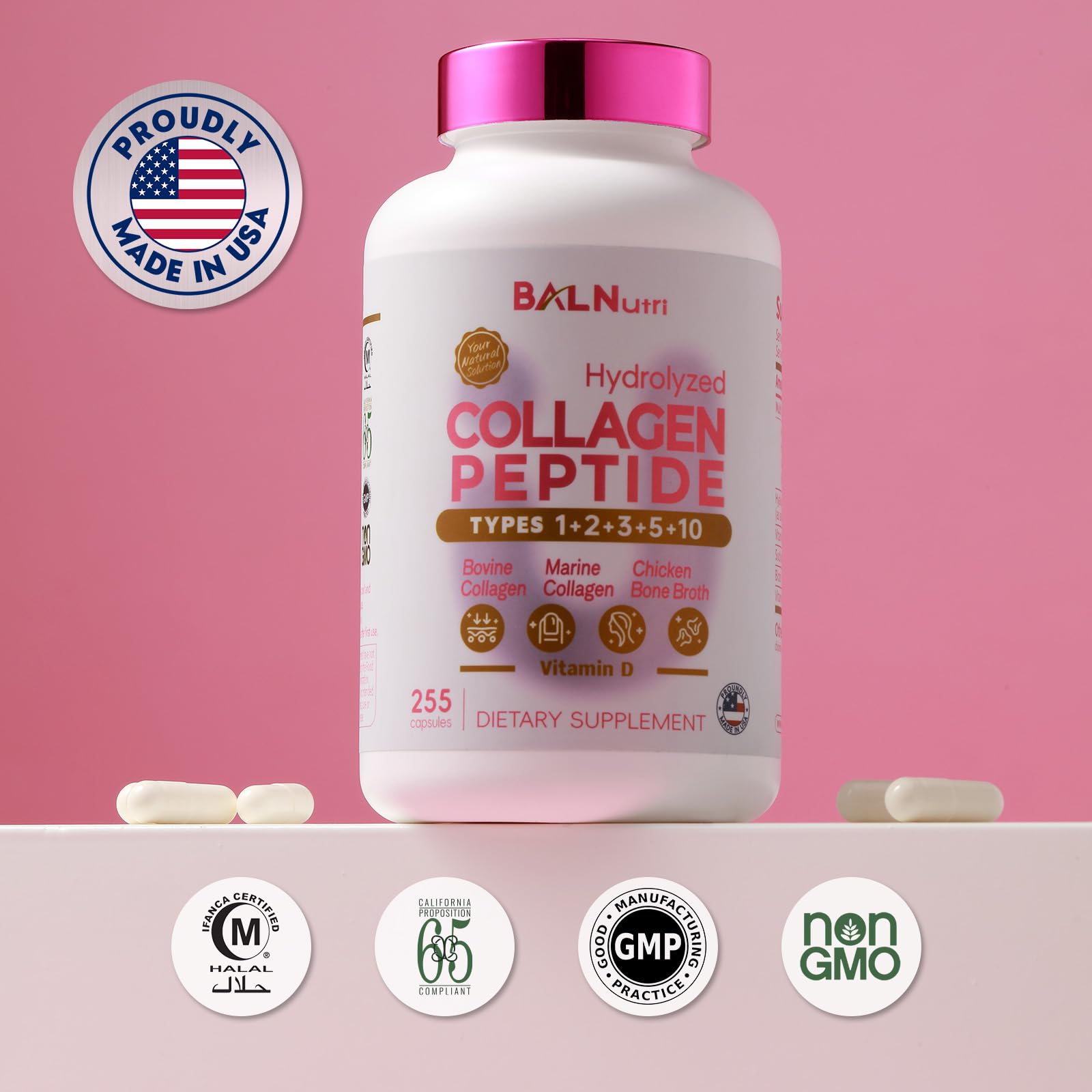 BALNUTRI Collagen ingredients with Types I–V and vitamins