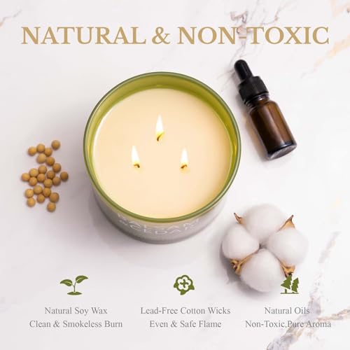 Warm glow from a large 12oz balsam cedar candle