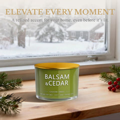 Recyclable glass jar after candle use with evergreen styling