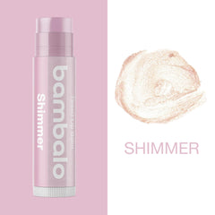 Bambalo tinted lip balm pink shade delivers soft color and moisture.