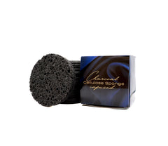 Bamboo Charcoal Cleansing Sponge pack front view highlights compact design for daily exfoliation.