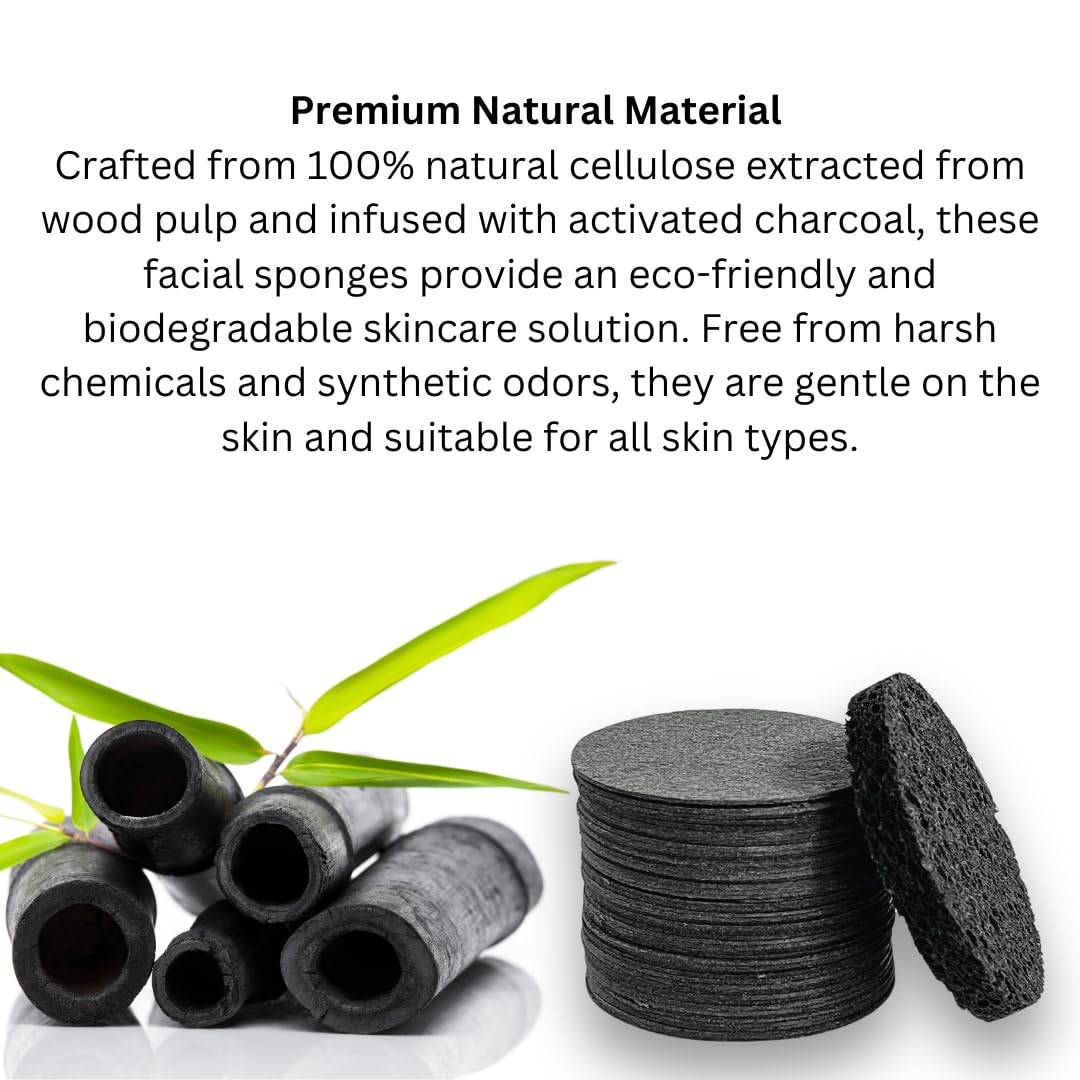 Bamboo Charcoal Cleansing Sponge packaging box presentation features sustainable sourcing.