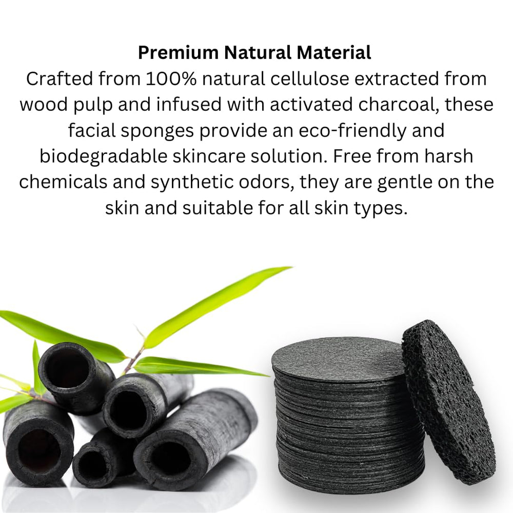 Bamboo Charcoal Cleansing Sponge packaging box presentation features sustainable sourcing.