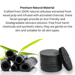 Bamboo Charcoal Cleansing Sponge packaging box presentation features sustainable sourcing.