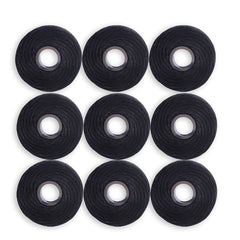 Black bamboo charcoal dental floss fibers close-up
