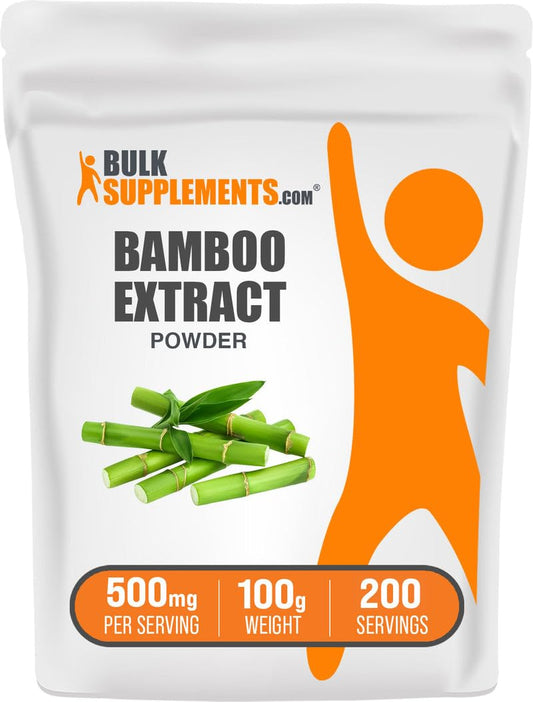 Bamboo Extract Powder 100 g pack with bottle labeling
