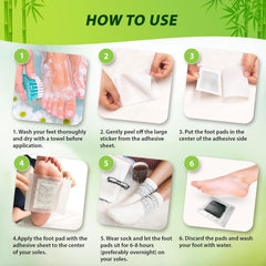 Relaxation and wellness foot pads with bamboo vinegar