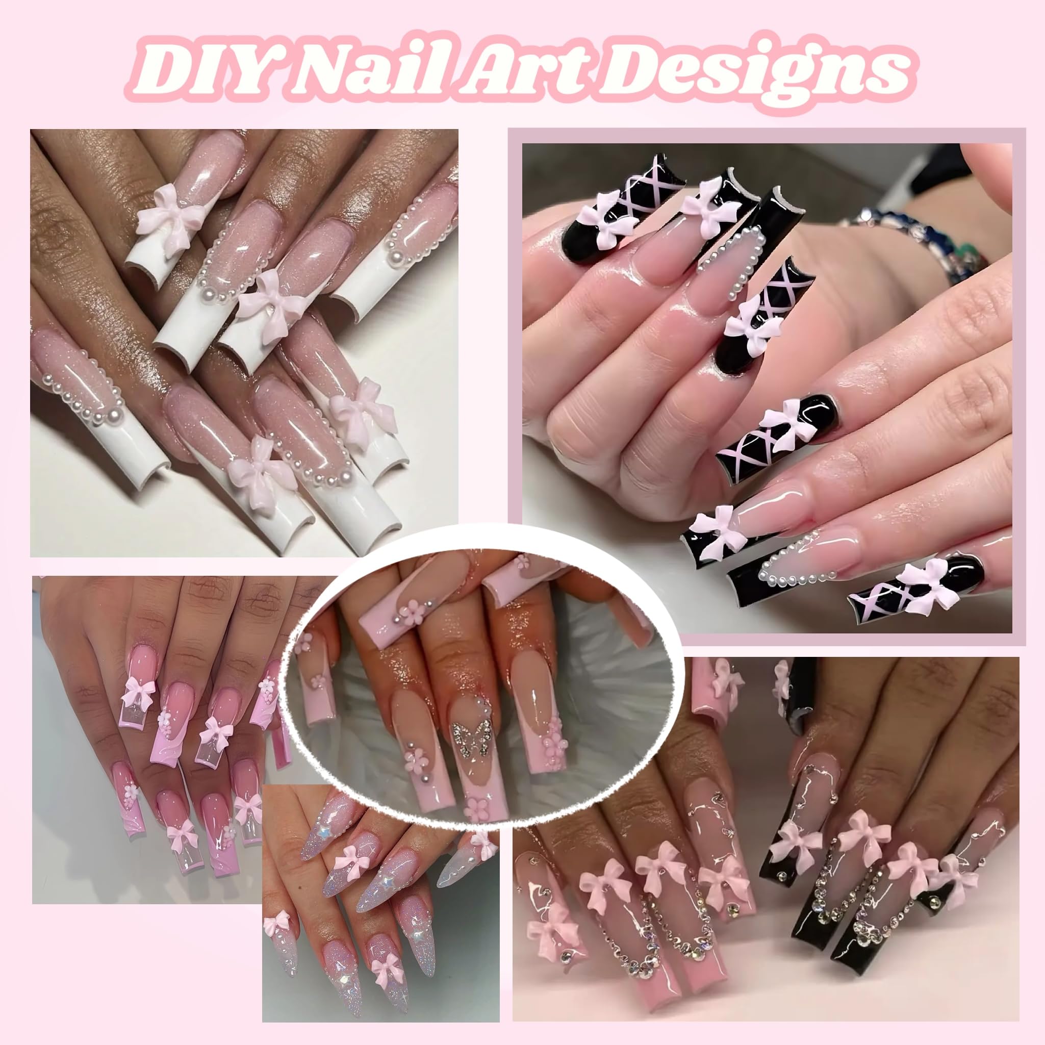 BANA ART bows and flowers in multiple colors support varied nail designs.