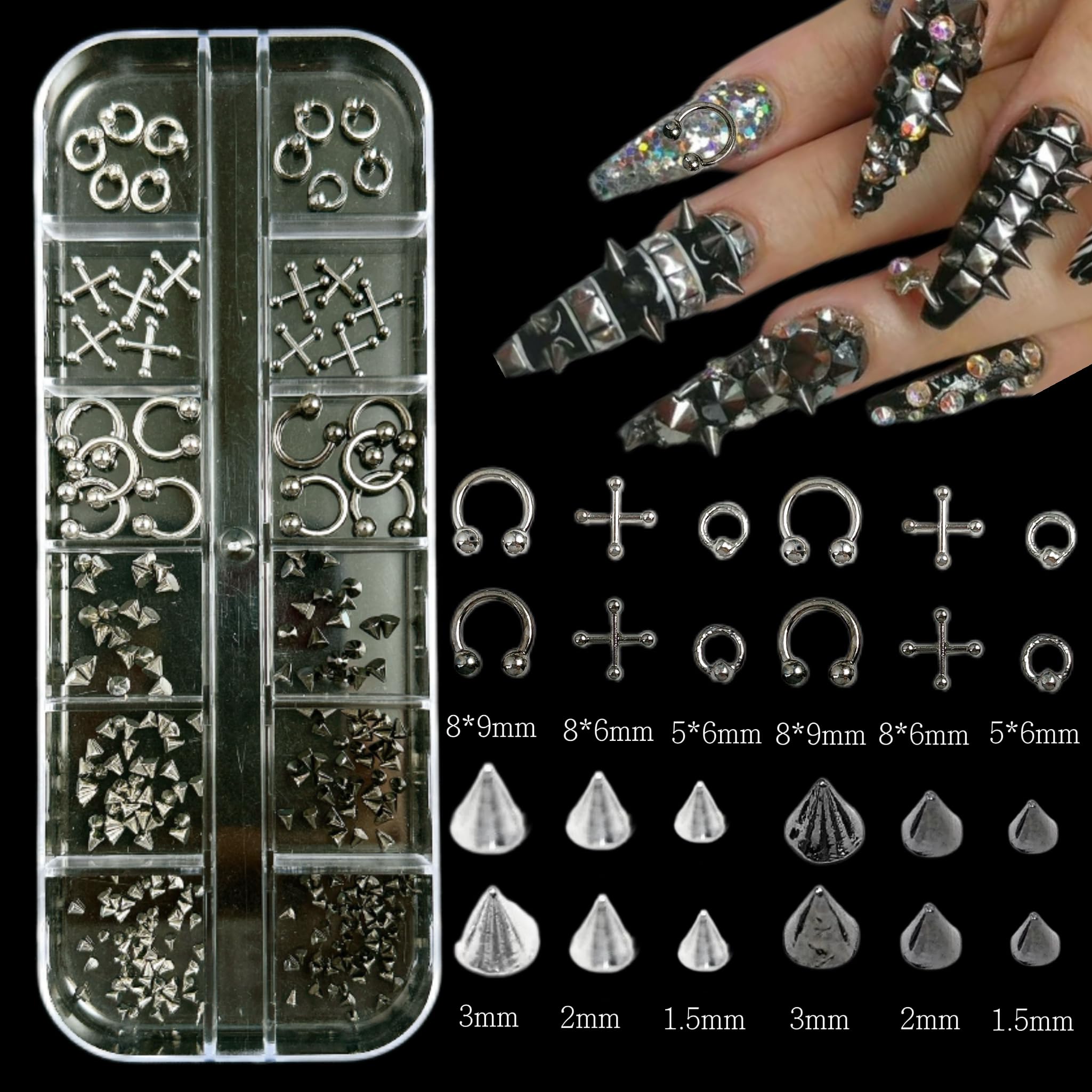 BANA ART silver caviar beads add tiny texture to nail art