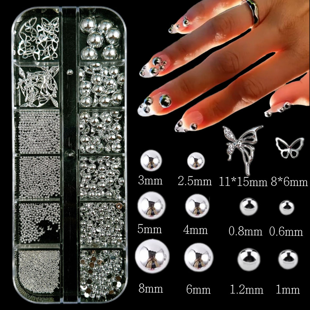 BANA ART white-beige flat-back pearls for elegant manicures