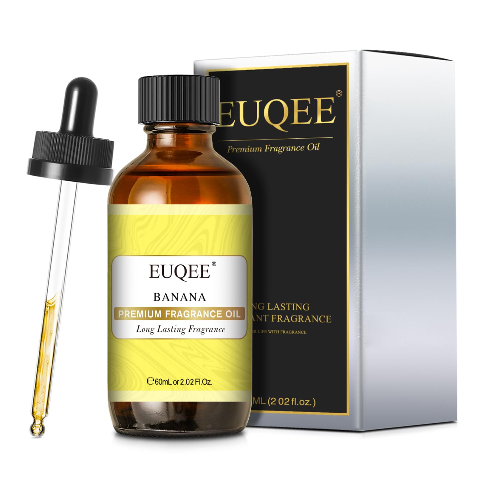 Banana fragrance oil bottle on a display shelf