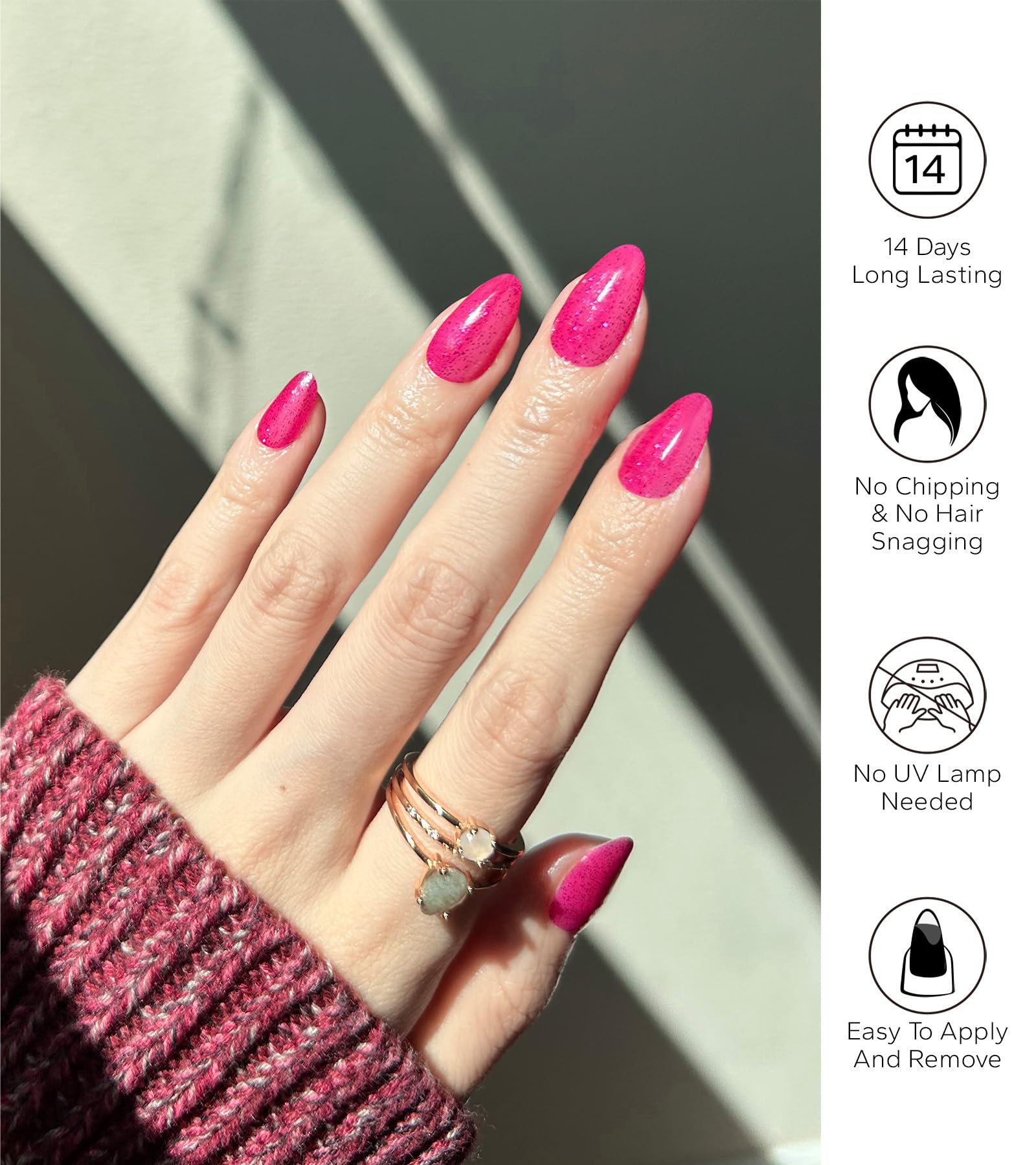 Banmagately glitter violet wrap on short nail for everyday wear