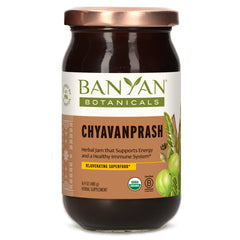 Front view of Banyan Botanicals Chyavanprash 16.9 oz jar