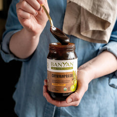 Chyavanprash jar side view highlighting packaging
