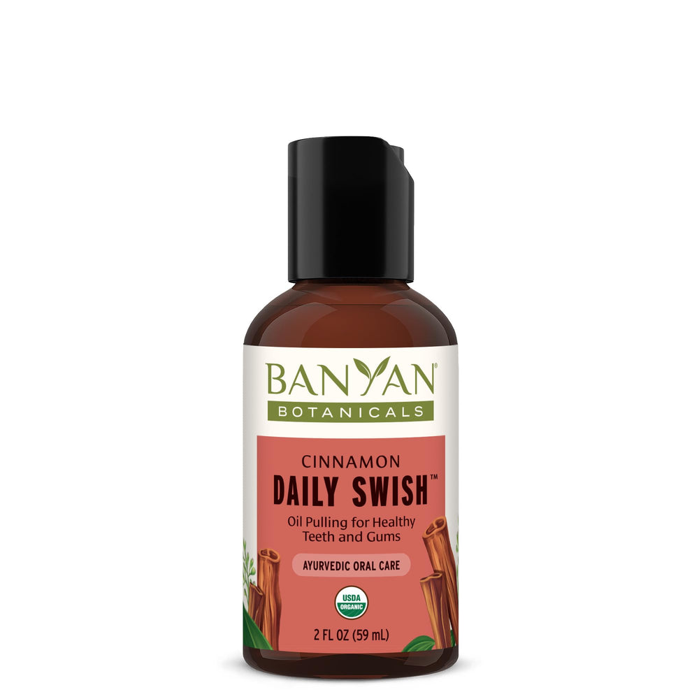 Banyan Botanicals Cinnamon Daily Swish bottle and box