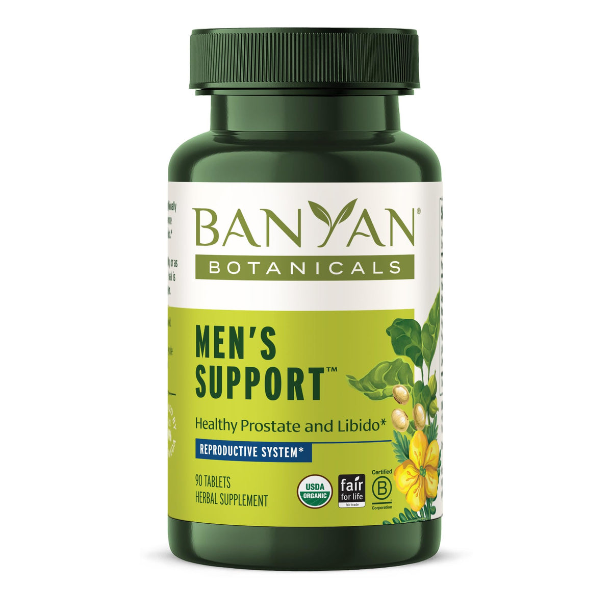 Front view of Banyan Botanicals Men's Support Tablets bottle
