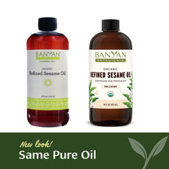 Label detailing refined sesame oil ingredients