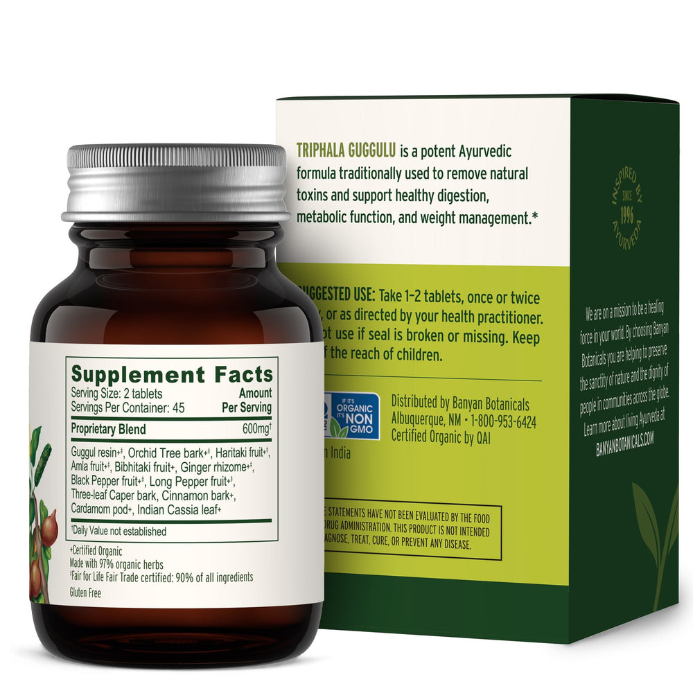 Tablets of Banyan Botanicals Triphala Guggulu