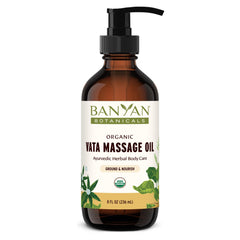 Banyan Botanicals Vata Massage Oil bottle and packaging