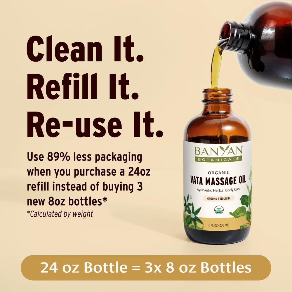 Ayurvedic self-massage oil texture in a small wooden bowl