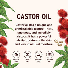Thick, viscous texture of castor oil on a wooden surface