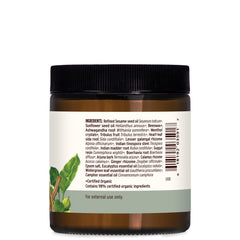 Close-up of Banyan Muscle Balm product label