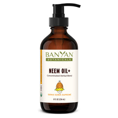 Front view of Banyan Botanicals Sidha Soma Supreme Neem Oil+ 8 oz bottle