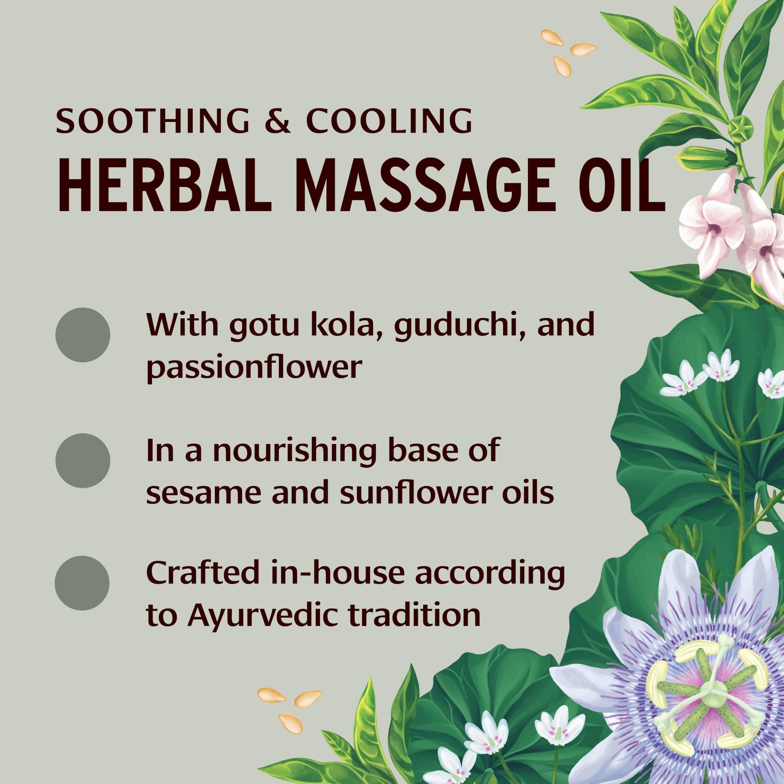 Base oils of sesame and sunflower used in Pitta Massage Oil