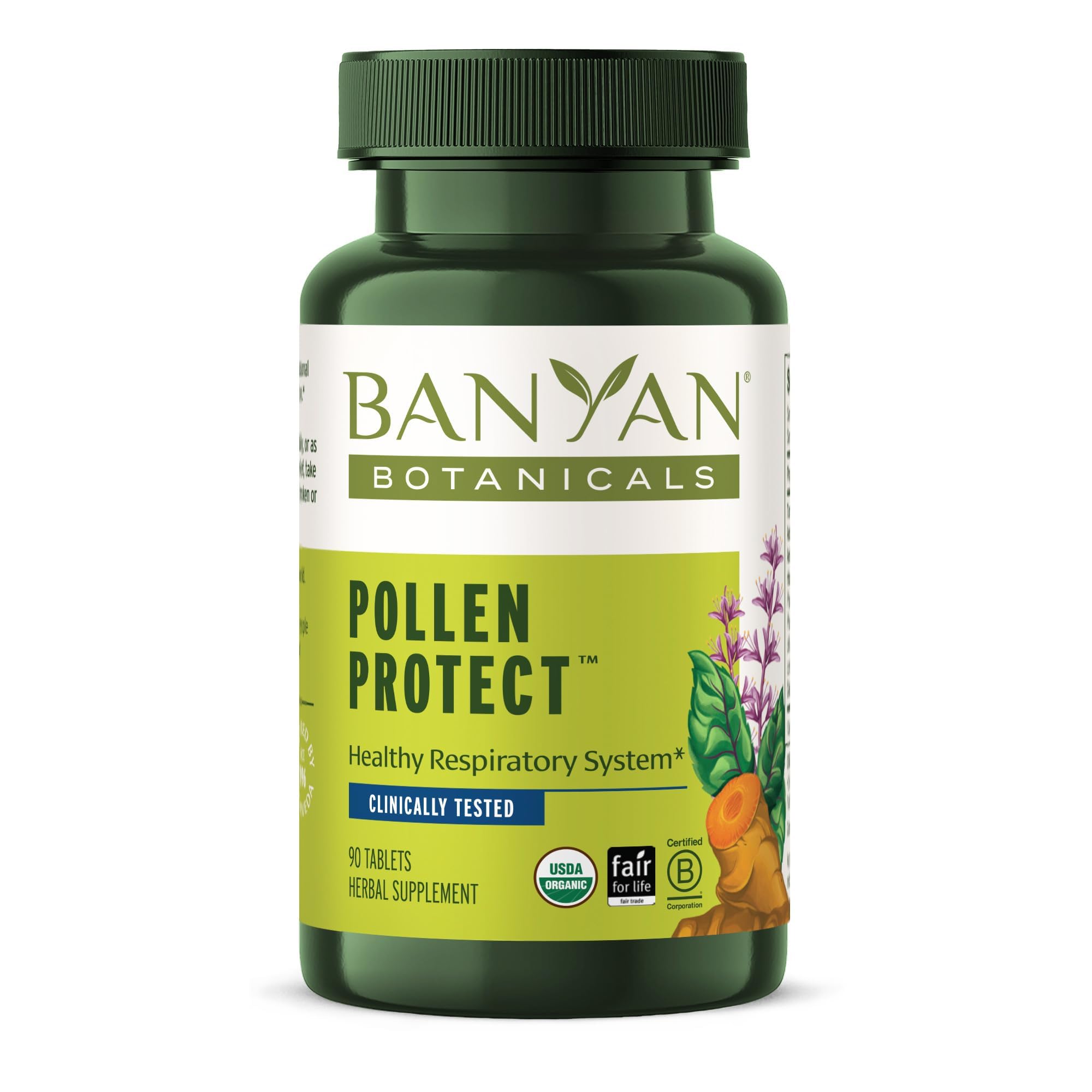 Banyan Botanicals Pollen Protect bottle with 90 tablets