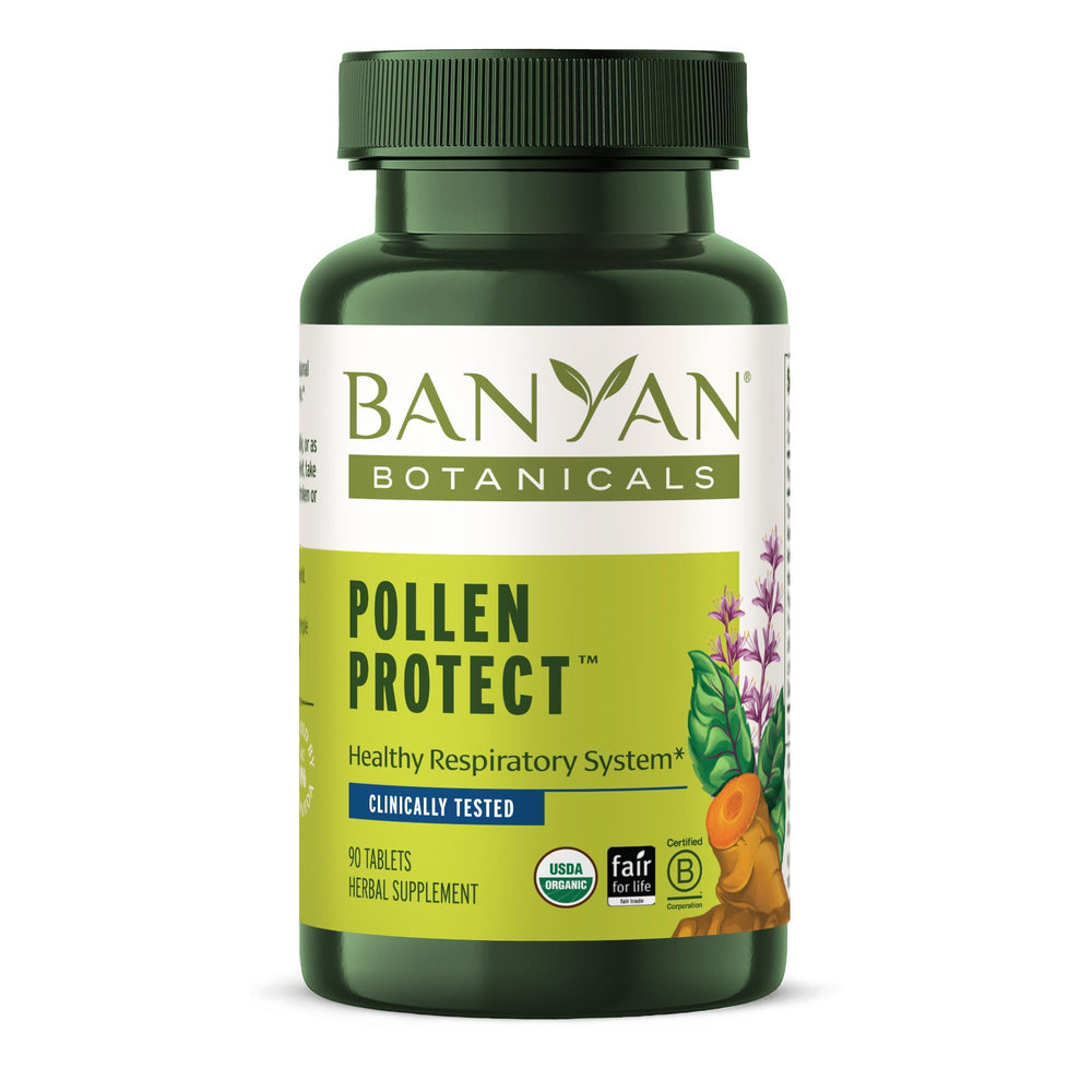 Banyan Botanicals Pollen Protect bottle with 90 tablets
