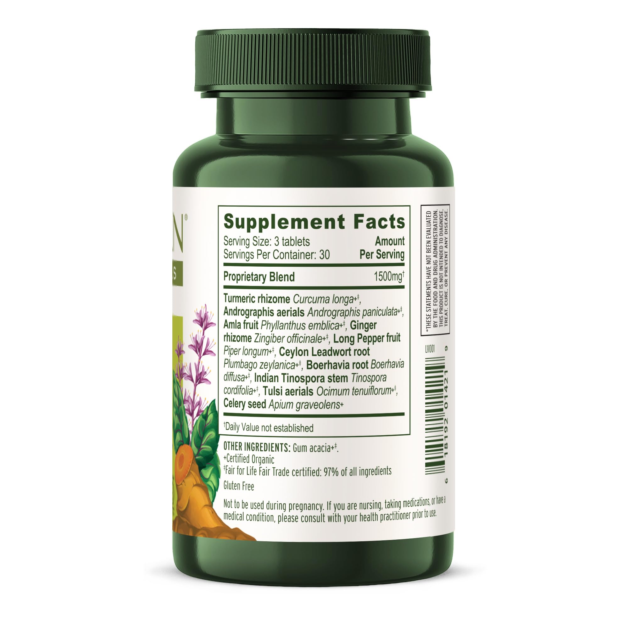 Ayurvedic herbs used in Pollen Protect: turmeric, ginger, amla, kalmegh