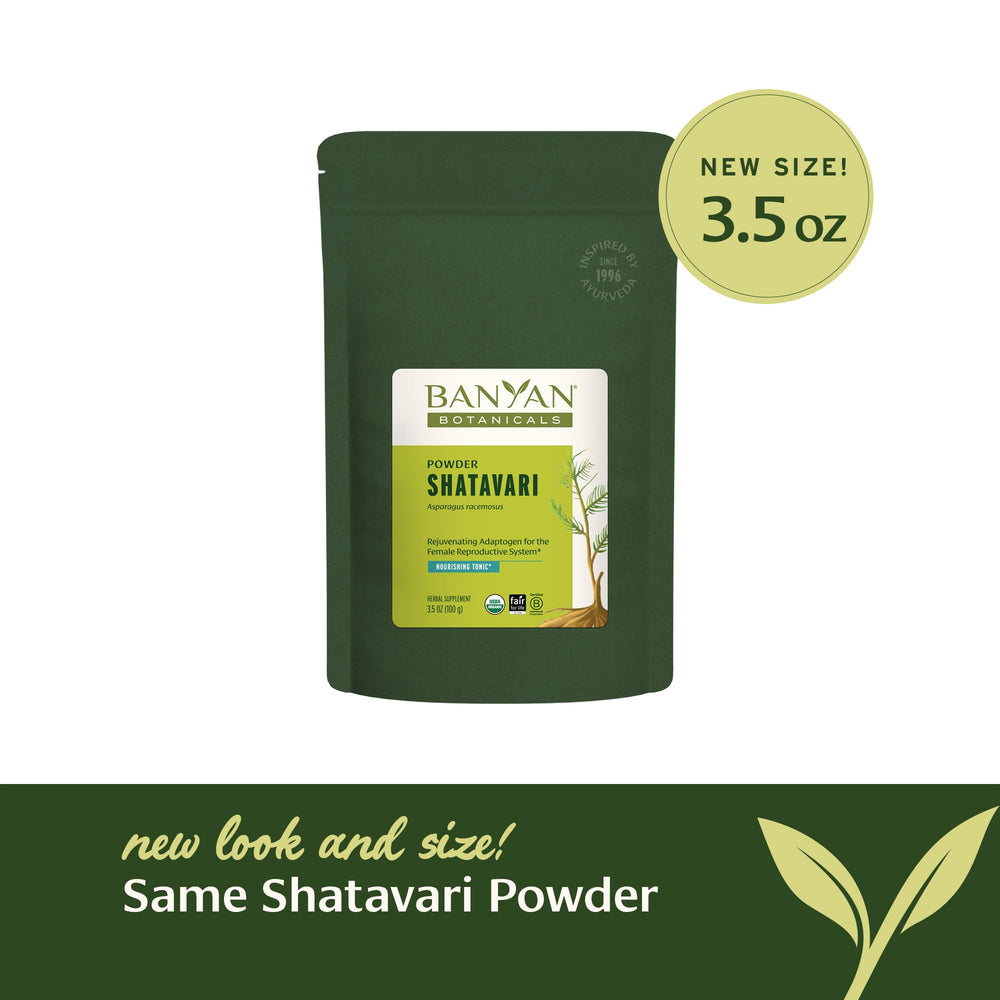 Jar of Banyan Botanicals Shatavari Powder with label