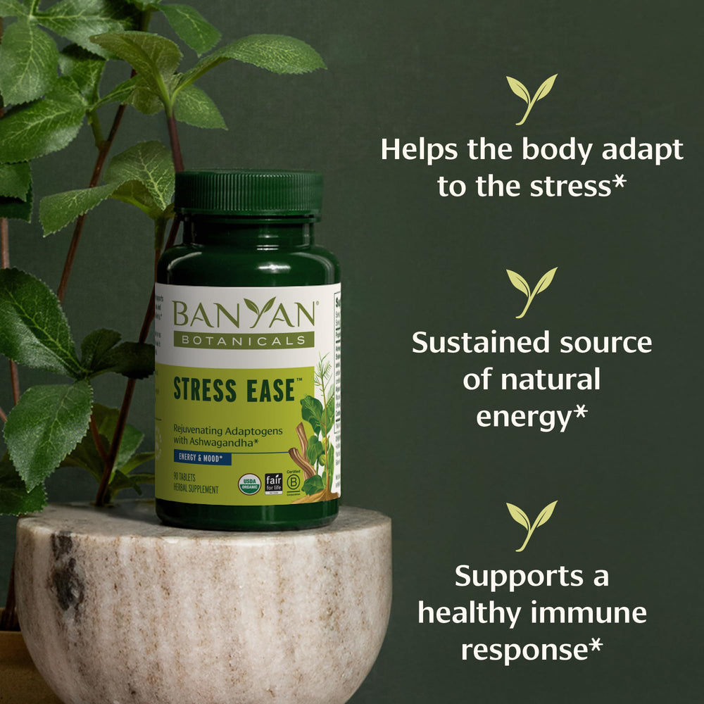 Organic ashwagandha root used in Stress Ease formula