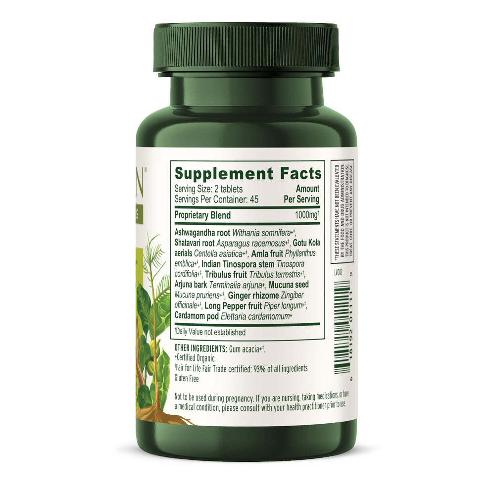 Serving size and dosage shot for Stress Ease – 90 tablets