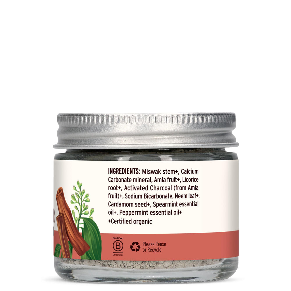 0.75oz jar of Banyan Botanicals Tooth Powder providing 80+ uses