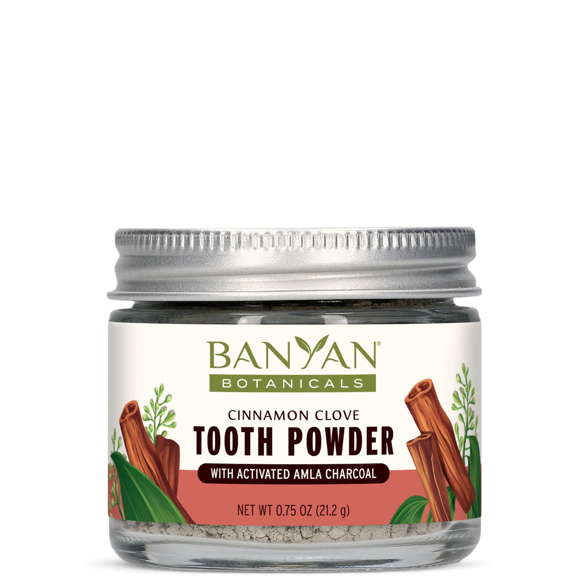 Jar of Cinnamon Clove Tooth Powder by Banyan Botanicals